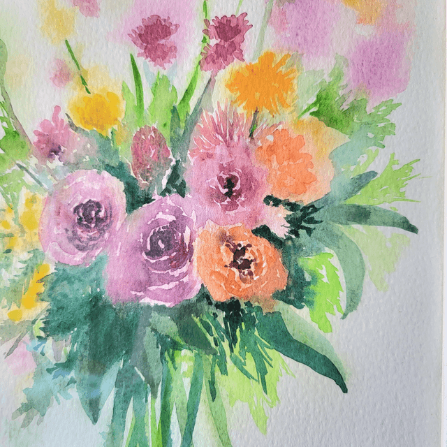 Aquarelle Bouquet fleuri
