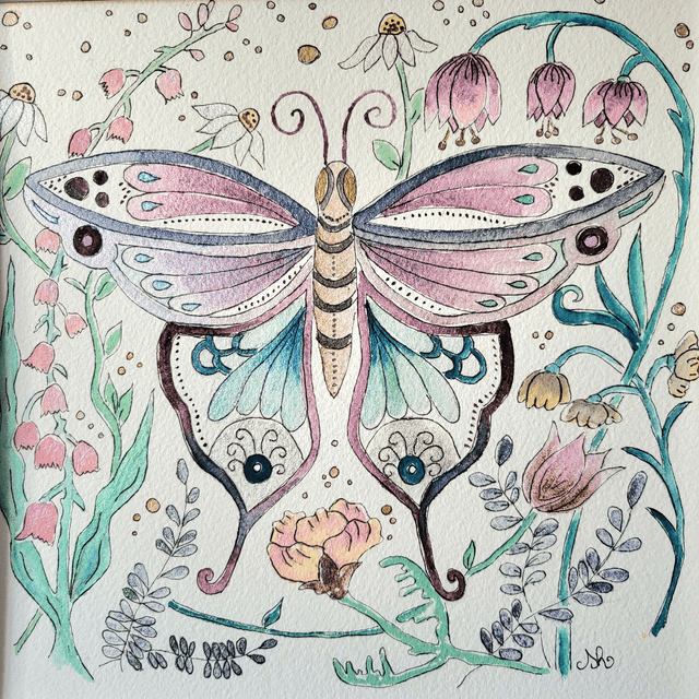 Aquarelle Papillon pastel