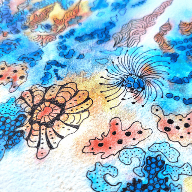 Aquarelle Danse des algues